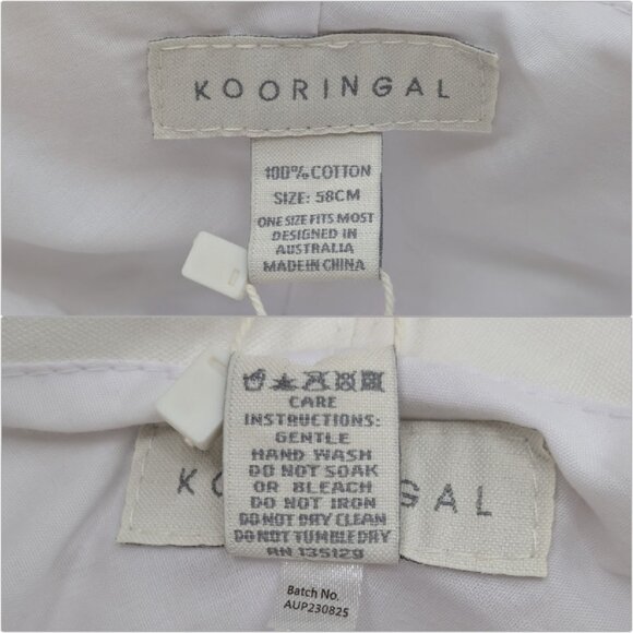 Kooringal Australia Bucket Hat Womens White Cotton Wide Brim Adjustable OSFM NWD - Picture 7 of 12